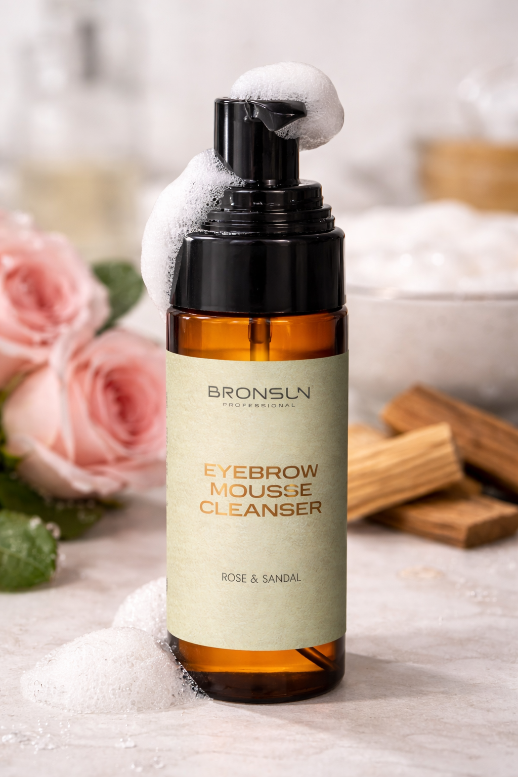 Bronsun Eyebrow Mousse Cleanser – Rose & Sandal